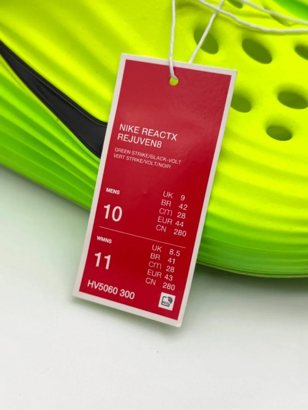 Nike Mens Reactx Rejuven8 Green Strike Volt Slides Sz 10 New w/o Box HV5060-300